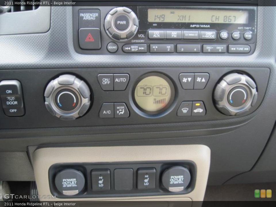 Beige Interior Controls for the 2011 Honda Ridgeline RTL #48005448