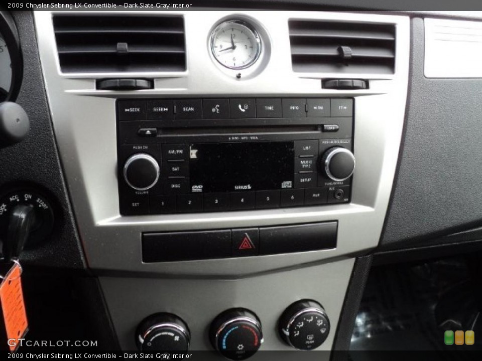Dark Slate Gray Interior Controls for the 2009 Chrysler Sebring LX Convertible #48007726