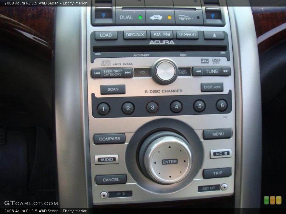 Ebony Interior Controls for the 2008 Acura RL 3.5 AWD Sedan #48008683