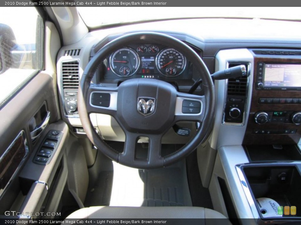 Light Pebble Beige/Bark Brown Interior Steering Wheel for the 2010 Dodge Ram 2500 Laramie Mega Cab 4x4 #48009595