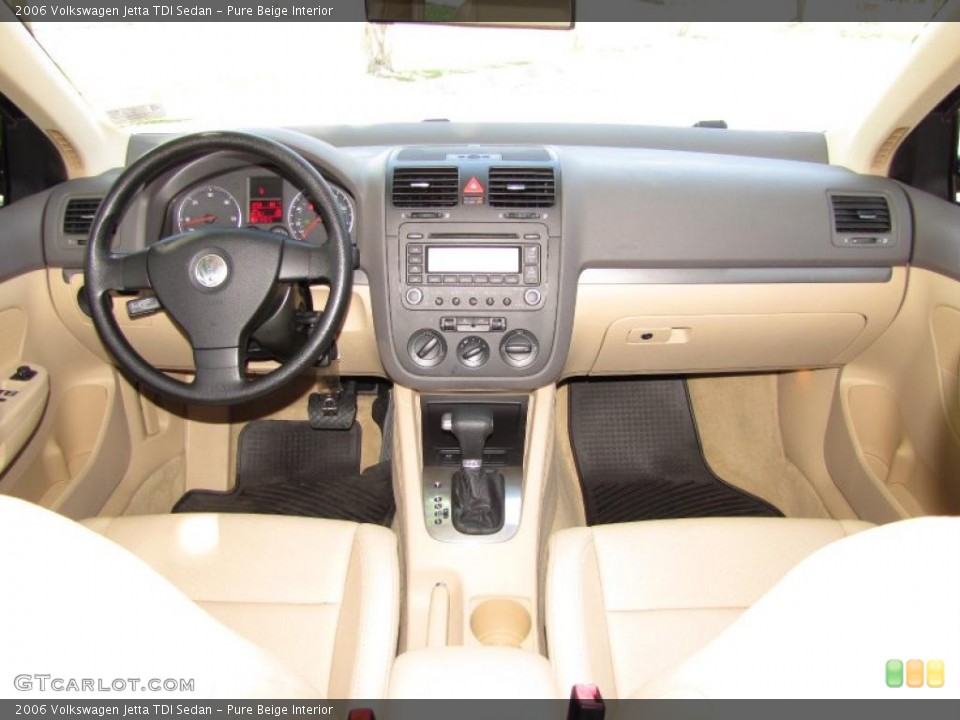 Pure Beige Interior Dashboard for the 2006 Volkswagen Jetta TDI Sedan #48011089