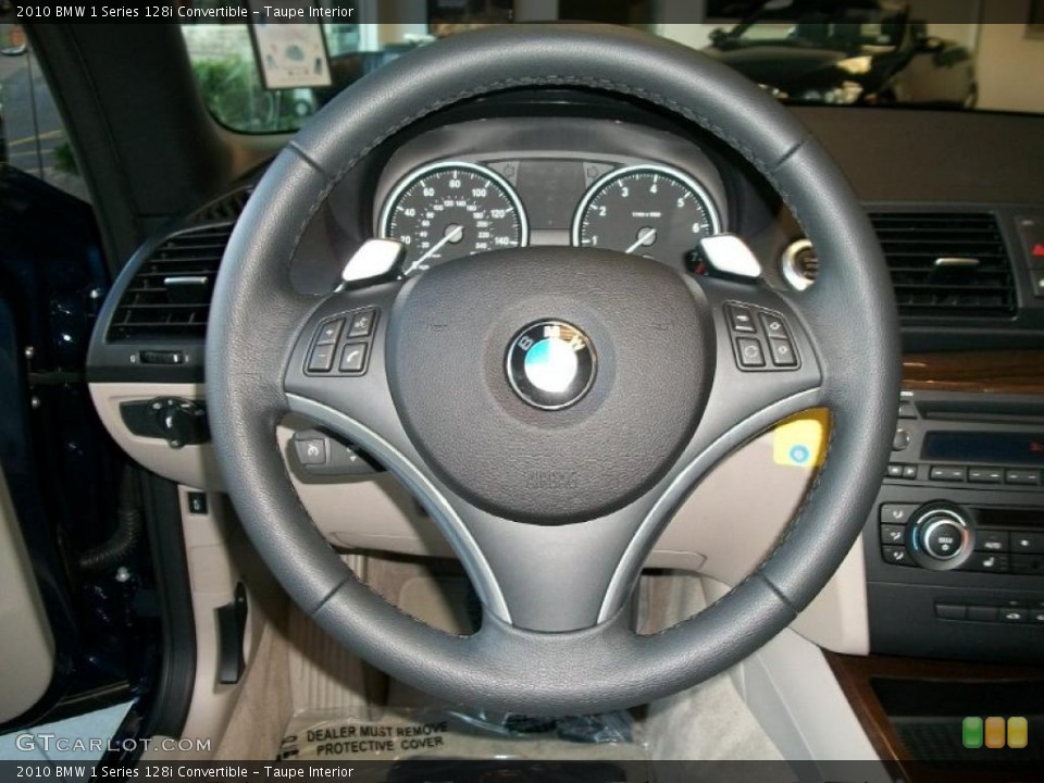Taupe Interior Steering Wheel for the 2010 BMW 1 Series 128i Convertible #48018725