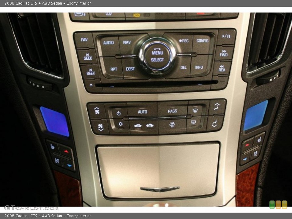 Ebony Interior Controls for the 2008 Cadillac CTS 4 AWD Sedan #48020508