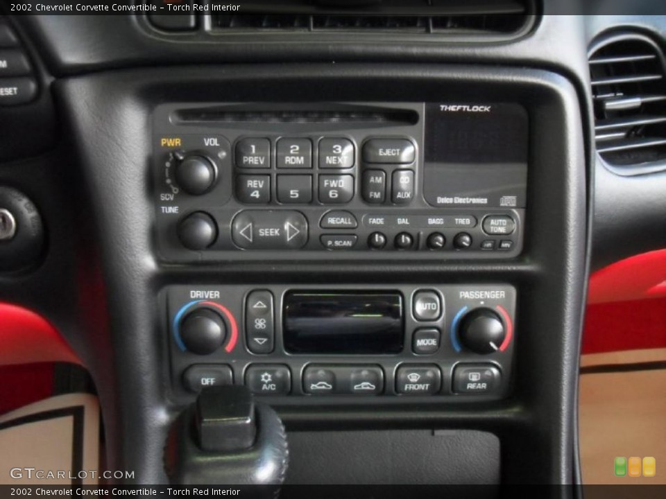 Torch Red Interior Controls for the 2002 Chevrolet Corvette Convertible #48024087