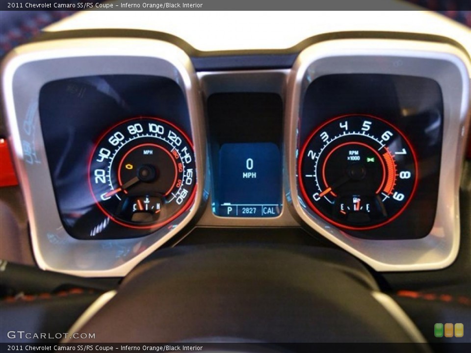 Inferno Orange/Black Interior Gauges for the 2011 Chevrolet Camaro SS/RS Coupe #48029294