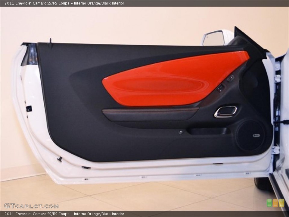 Inferno Orange/Black Interior Door Panel for the 2011 Chevrolet Camaro SS/RS Coupe #48029366