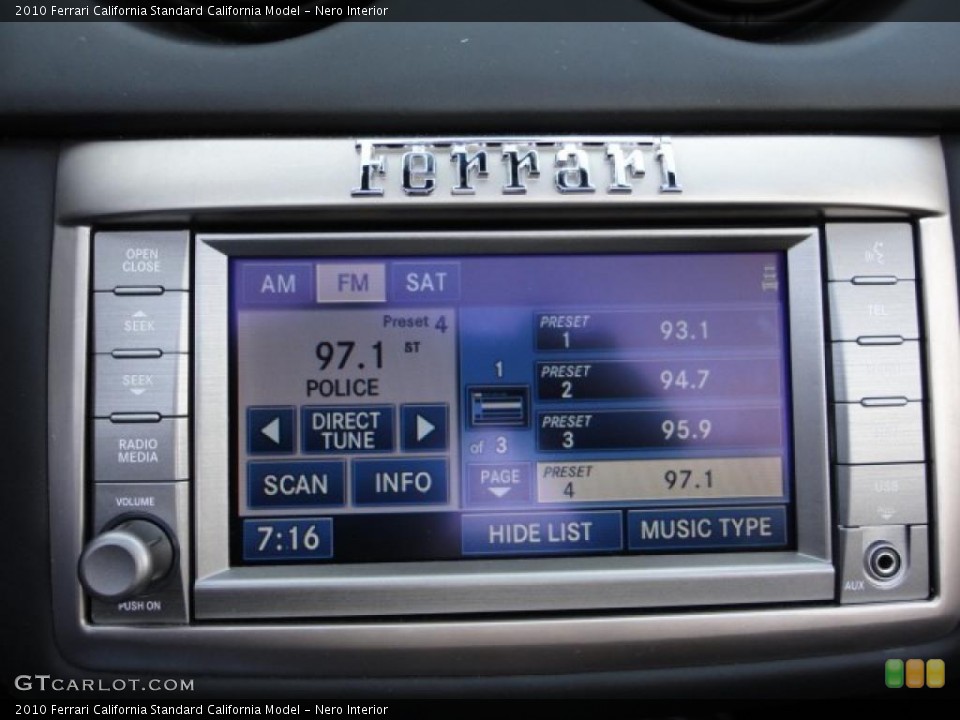 Nero Interior Controls for the 2010 Ferrari California  #48030560