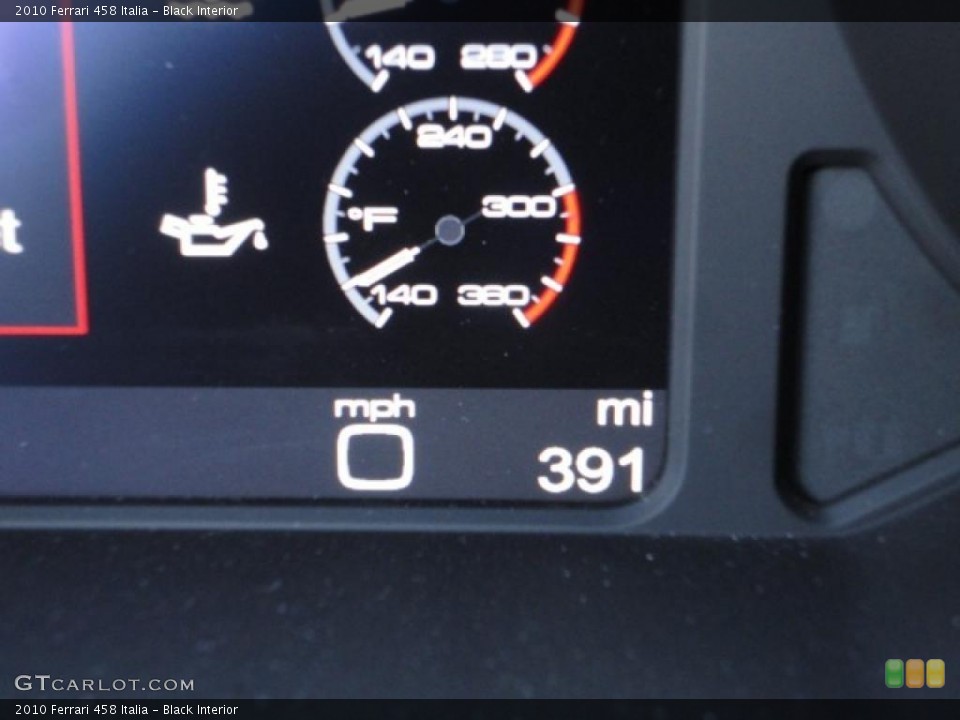 Black Interior Gauges for the 2010 Ferrari 458 Italia #48031085