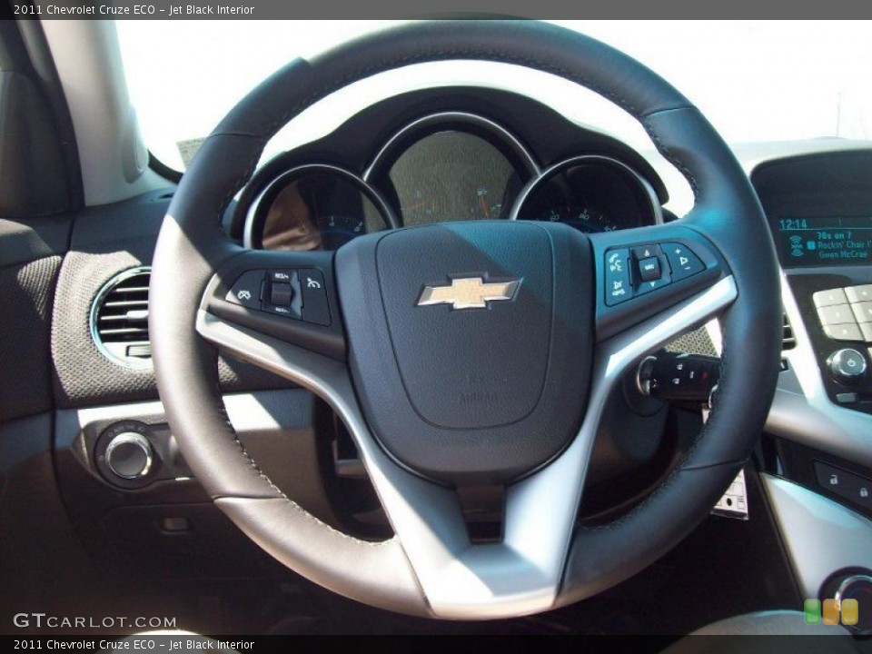 Jet Black Interior Steering Wheel for the 2011 Chevrolet Cruze ECO #48031601