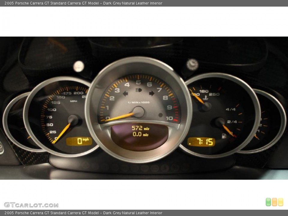 Dark Grey Natural Leather Interior Gauges for the 2005 Porsche Carrera GT  #48031805