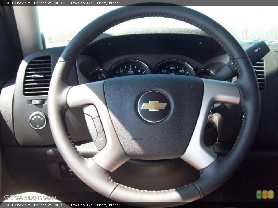 Ebony Interior Steering Wheel for the 2011 Chevrolet Silverado 2500HD LT Crew Cab 4x4 #48032877