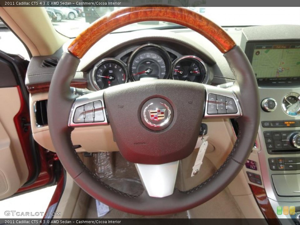 Cashmere/Cocoa Interior Steering Wheel for the 2011 Cadillac CTS 4 3.0 AWD Sedan #48040589