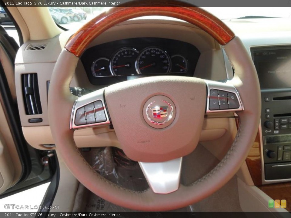 Cashmere/Dark Cashmere Interior Steering Wheel for the 2011 Cadillac STS V6 Luxury #48041309