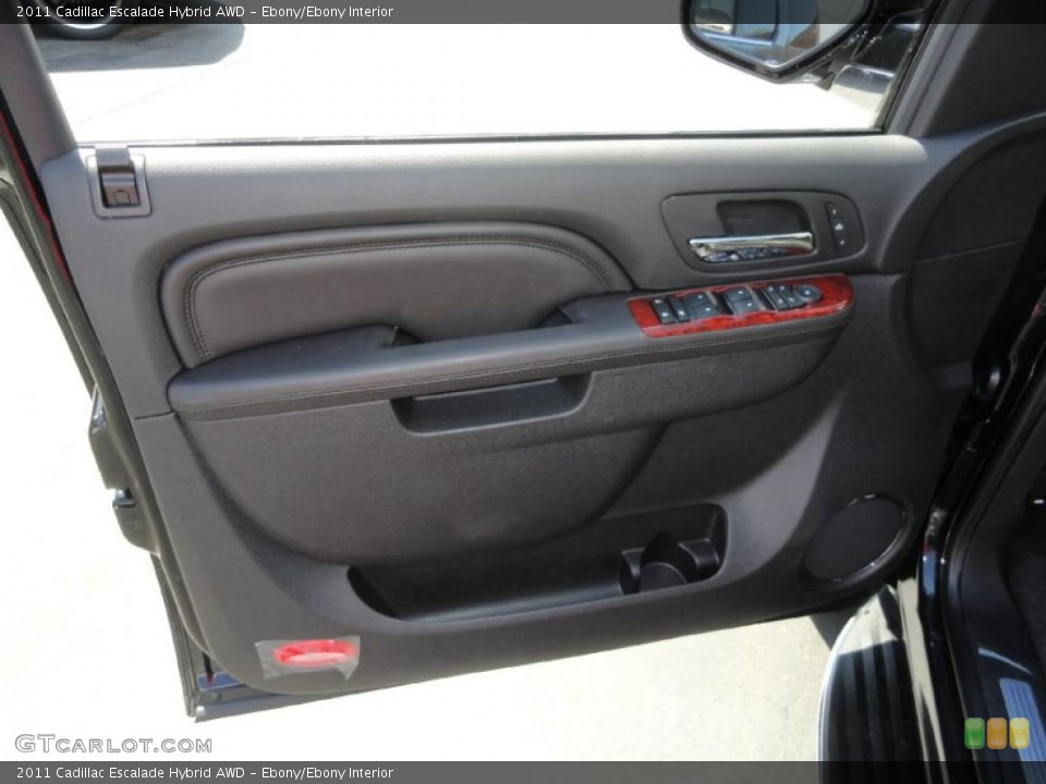 Ebony/Ebony Interior Door Panel for the 2011 Cadillac Escalade Hybrid AWD #48042248