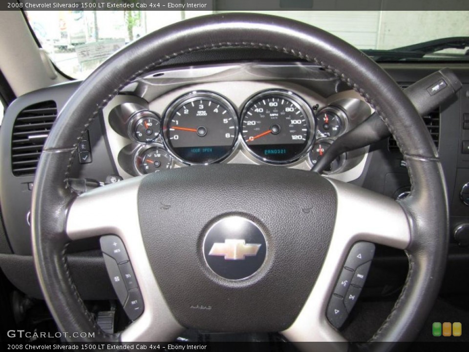 Ebony Interior Steering Wheel for the 2008 Chevrolet Silverado 1500 LT Extended Cab 4x4 #48056879