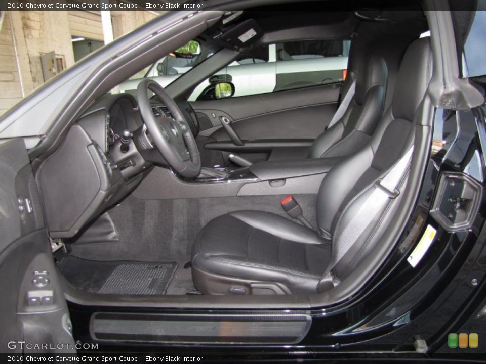 Ebony Black Interior Photo for the 2010 Chevrolet Corvette Grand Sport Coupe #48057671