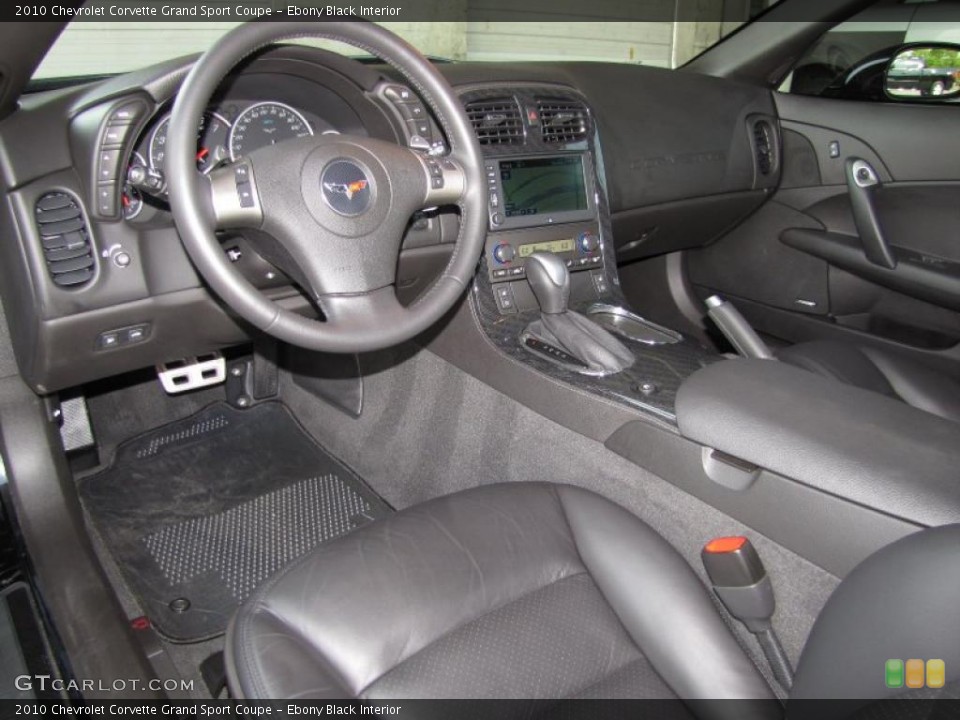 Ebony Black Interior Prime Interior for the 2010 Chevrolet Corvette Grand Sport Coupe #48057713