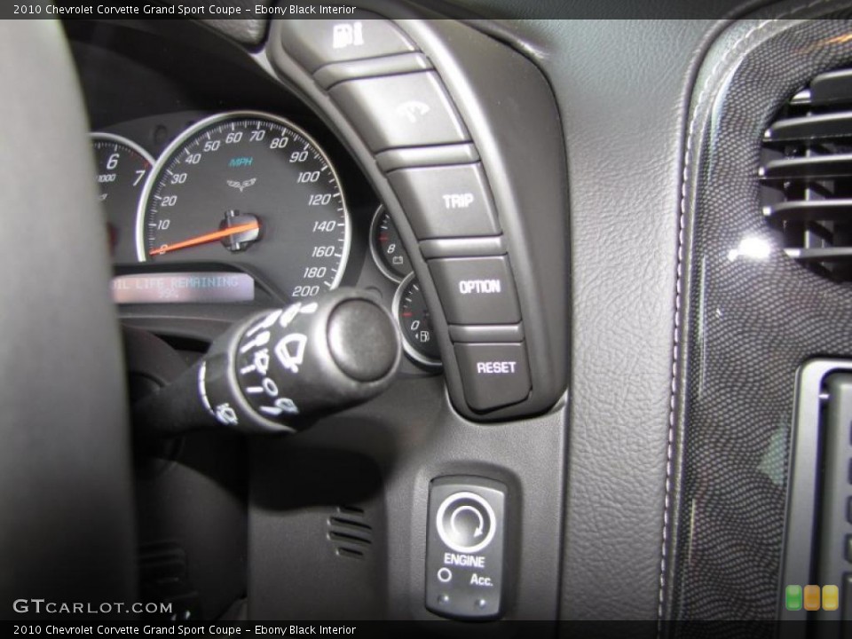 Ebony Black Interior Controls for the 2010 Chevrolet Corvette Grand Sport Coupe #48057791