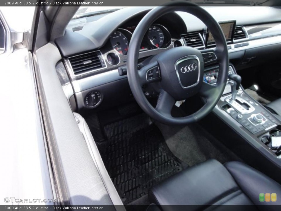 Black Valcona Leather Interior Steering Wheel for the 2009 Audi S8 5.2 quattro #48067916