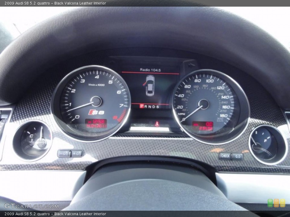 Black Valcona Leather Interior Gauges for the 2009 Audi S8 5.2 quattro #48068249