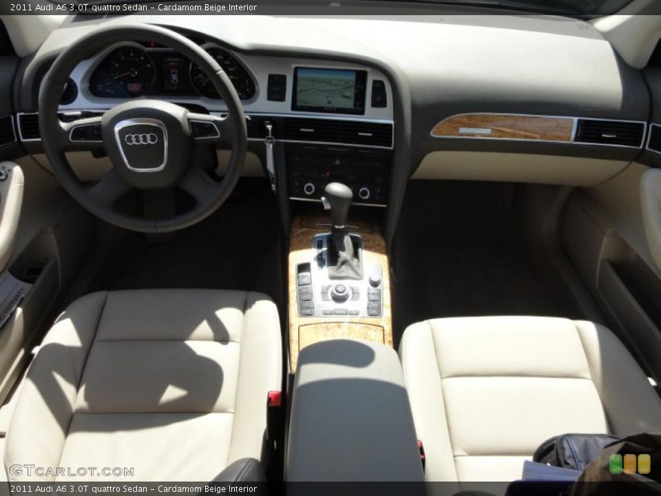 Cardamom Beige Interior Dashboard for the 2011 Audi A6 3.0T quattro Sedan #48068612