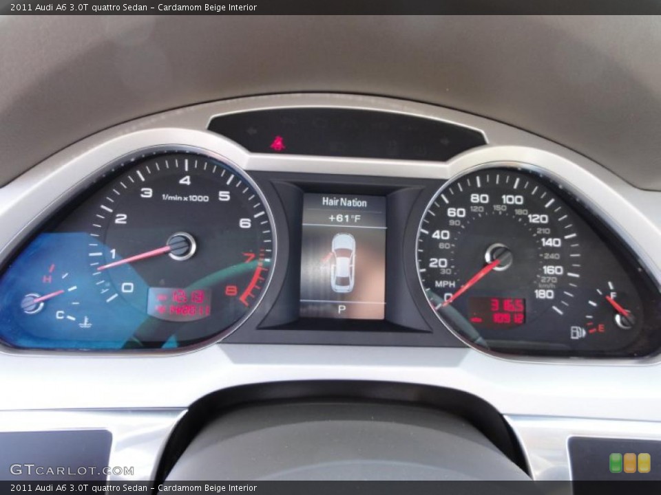 Cardamom Beige Interior Gauges for the 2011 Audi A6 3.0T quattro Sedan #48068855
