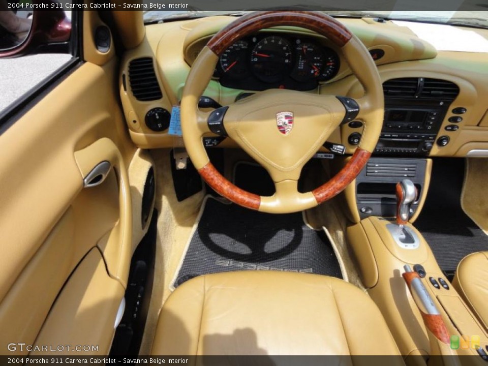 Savanna Beige Interior Steering Wheel for the 2004 Porsche 911 Carrera Cabriolet #48071966