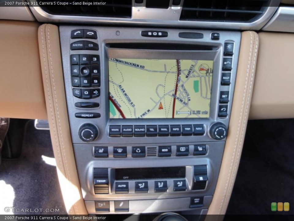 Sand Beige Interior Navigation for the 2007 Porsche 911 Carrera S Coupe #48072734