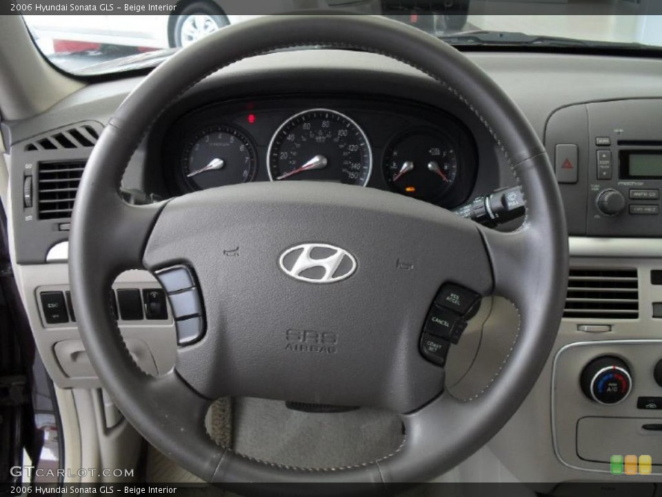 Beige Interior Steering Wheel for the 2006 Hyundai Sonata GLS #48076209