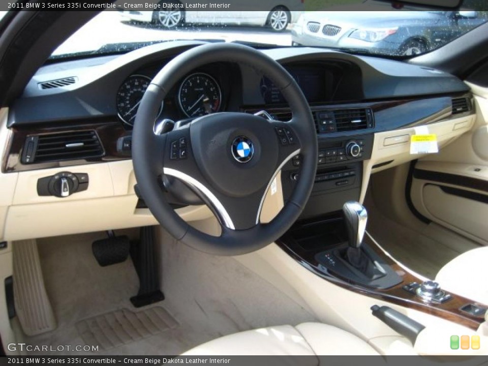 Cream Beige Dakota Leather Interior Prime Interior for the 2011 BMW 3 Series 335i Convertible #48076389
