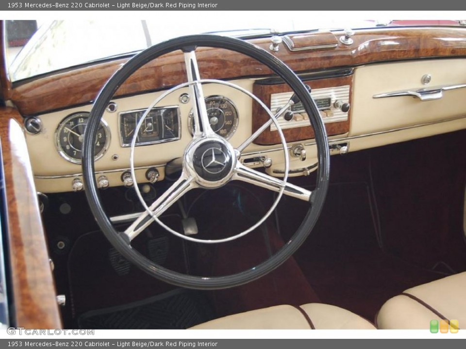 Light Beige/Dark Red Piping Interior Photo for the 1953 Mercedes-Benz 220 Cabriolet #48096421