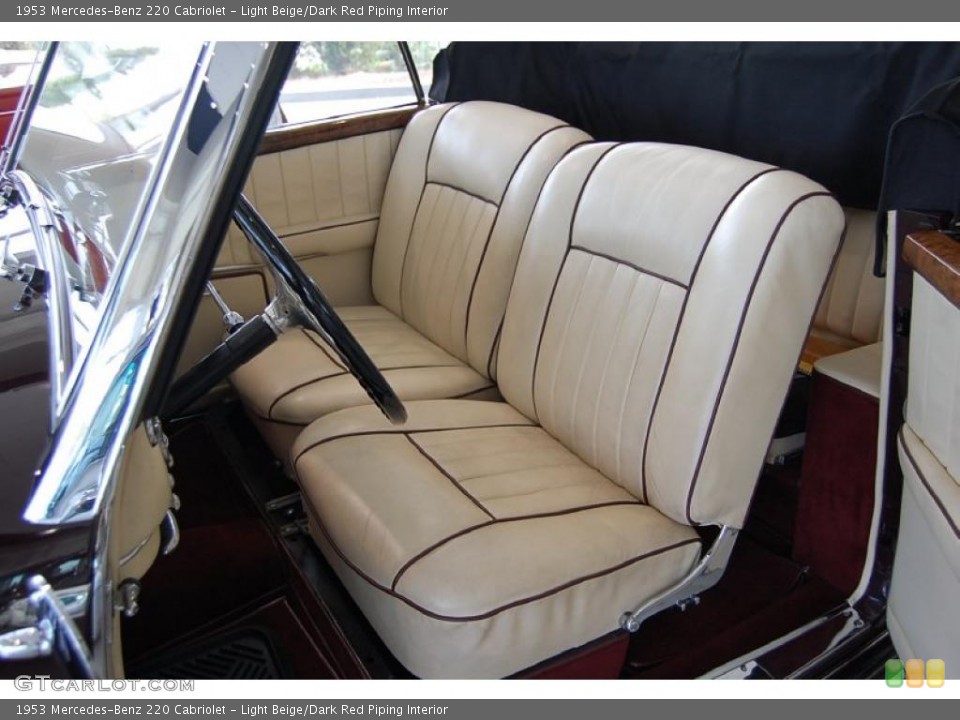 Light Beige/Dark Red Piping Interior Photo for the 1953 Mercedes-Benz 220 Cabriolet #48096433