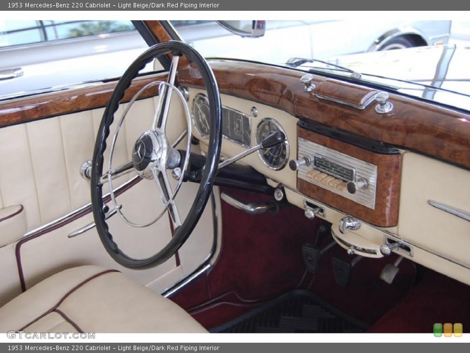 Light Beige/Dark Red Piping Interior Dashboard for the 1953 Mercedes-Benz 220 Cabriolet #48096463