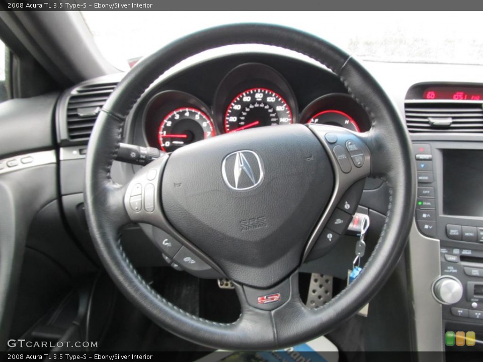 Ebony/Silver Interior Steering Wheel for the 2008 Acura TL 3.5 Type-S #48098129