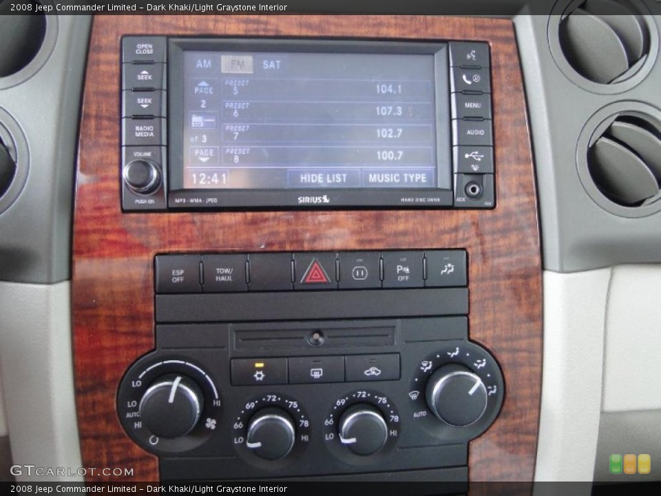 Dark Khaki/Light Graystone Interior Controls for the 2008 Jeep Commander Limited #48106386