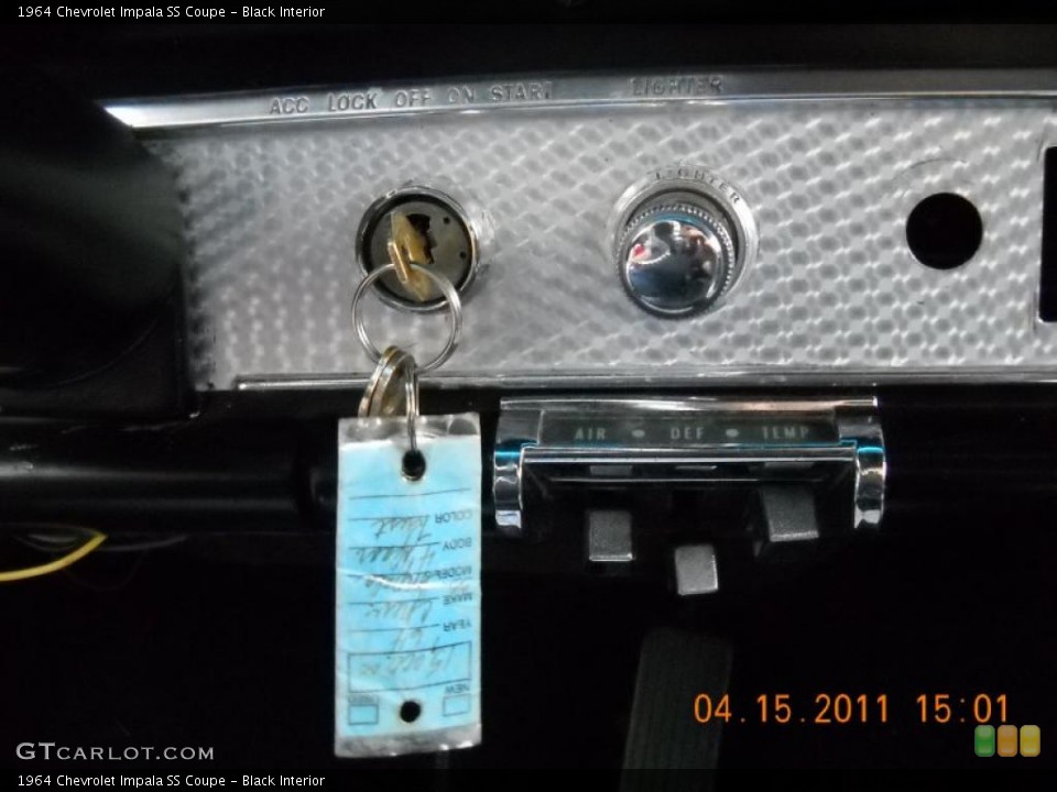 Black Interior Controls for the 1964 Chevrolet Impala SS Coupe #48108228