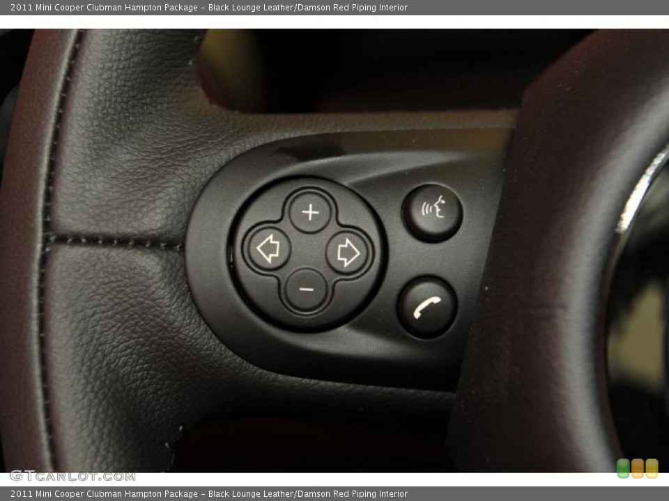 Black Lounge Leather/Damson Red Piping Interior Controls for the 2011 Mini Cooper Clubman Hampton Package #48110049