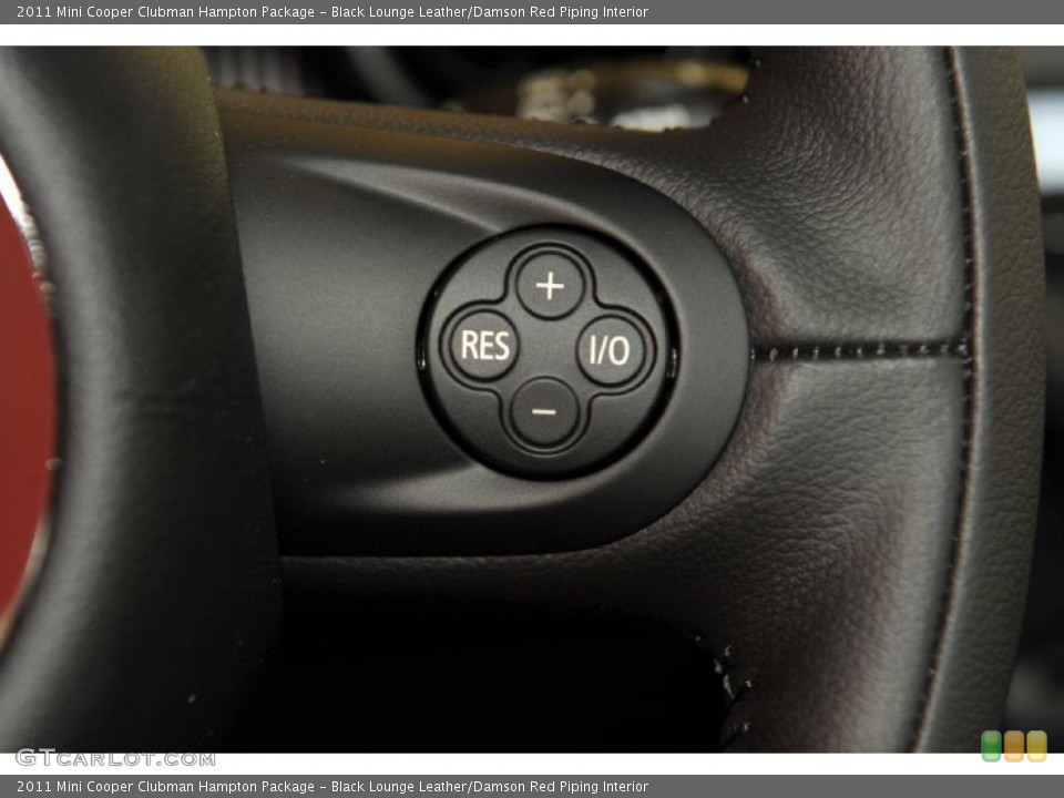 Black Lounge Leather/Damson Red Piping Interior Controls for the 2011 Mini Cooper Clubman Hampton Package #48110058
