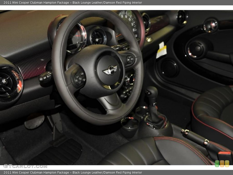Black Lounge Leather/Damson Red Piping Interior Photo for the 2011 Mini Cooper Clubman Hampton Package #48110091