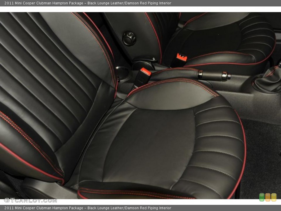Black Lounge Leather/Damson Red Piping Interior Photo for the 2011 Mini Cooper Clubman Hampton Package #48110175
