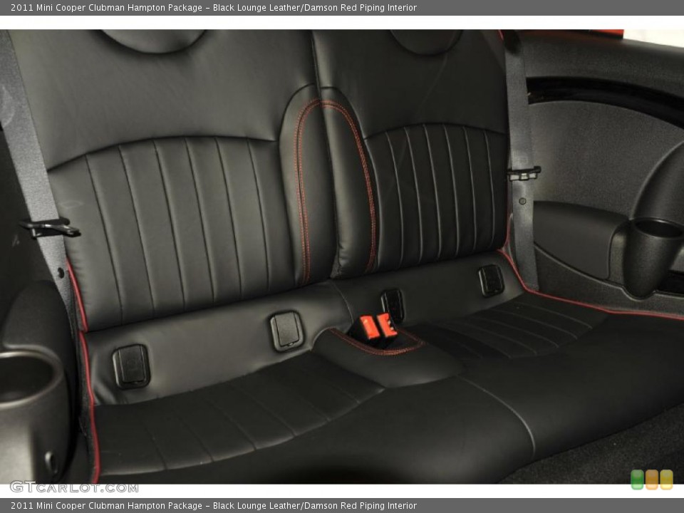 Black Lounge Leather/Damson Red Piping Interior Photo for the 2011 Mini Cooper Clubman Hampton Package #48110205