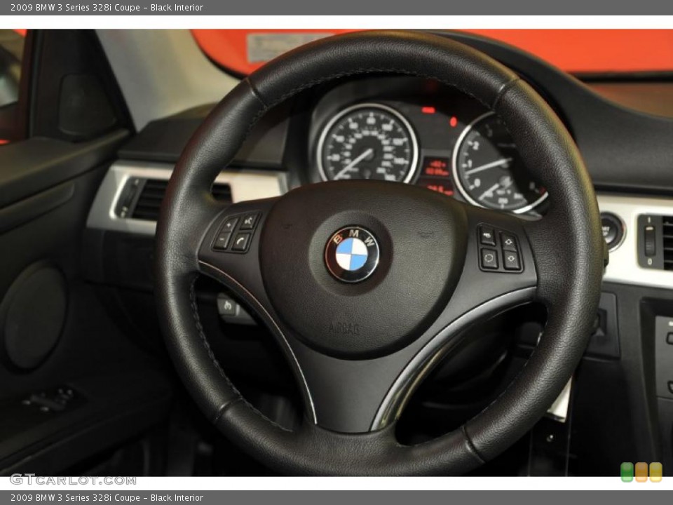 Black Interior Steering Wheel for the 2009 BMW 3 Series 328i Coupe #48129940