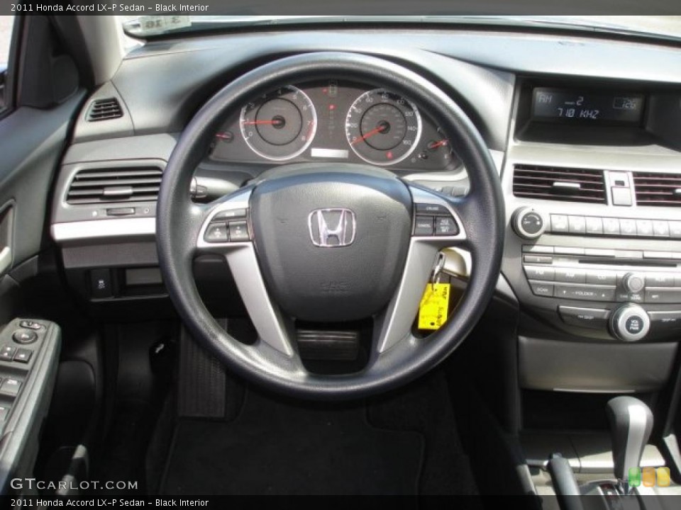 Black Interior Steering Wheel for the 2011 Honda Accord LX-P Sedan #48130162