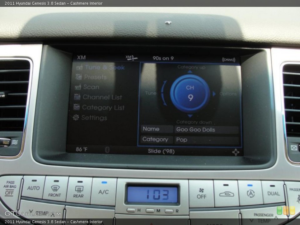 Cashmere Interior Controls for the 2011 Hyundai Genesis 3.8 Sedan #48133088
