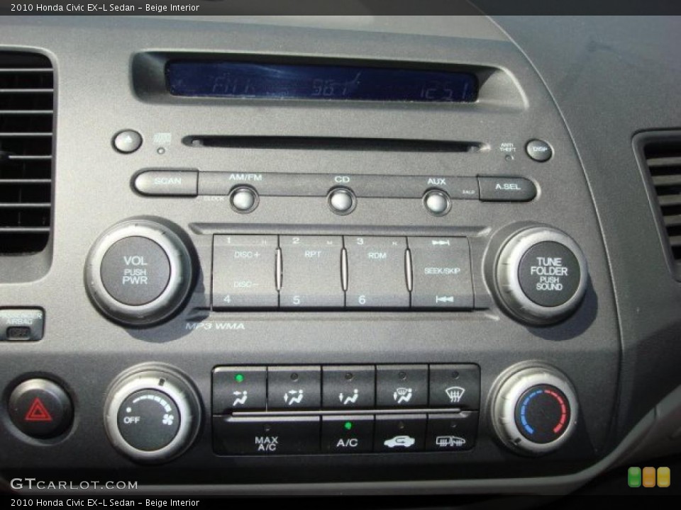 Beige Interior Controls for the 2010 Honda Civic EX-L Sedan #48137013