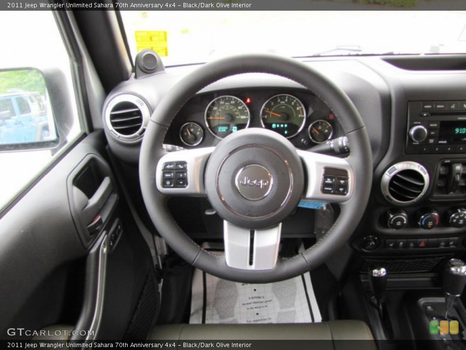 Black/Dark Olive Interior Steering Wheel for the 2011 Jeep Wrangler Unlimited Sahara 70th Anniversary 4x4 #48138366