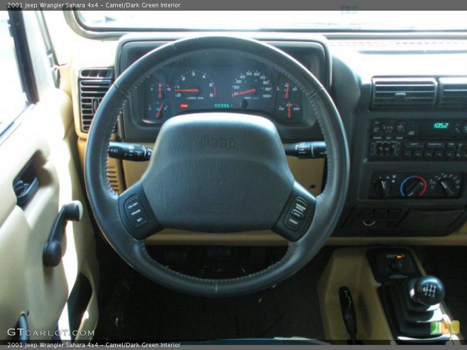 Camel/Dark Green Interior Steering Wheel for the 2001 Jeep Wrangler Sahara 4x4 #48140457