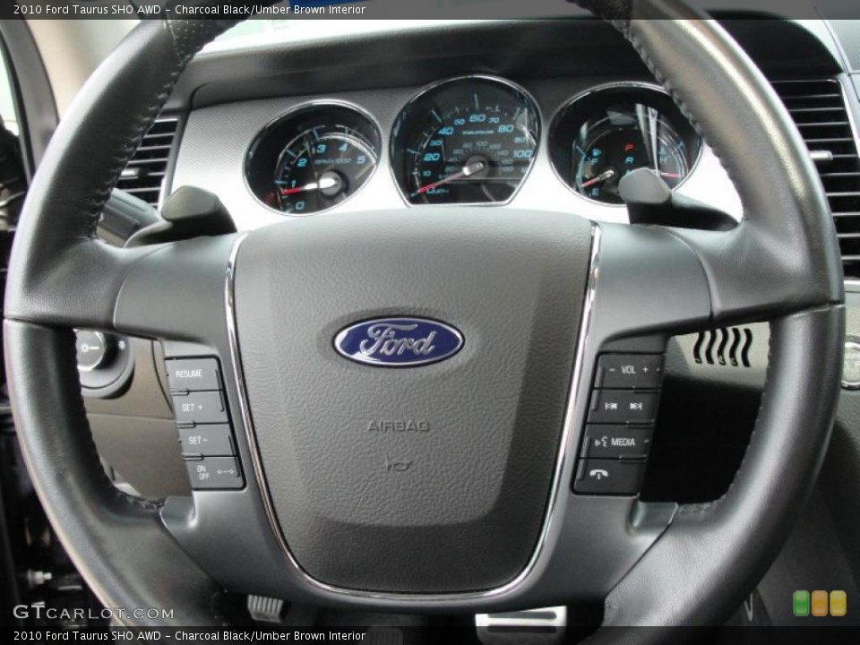 Charcoal Black/Umber Brown Interior Steering Wheel for the 2010 Ford Taurus SHO AWD #48140541