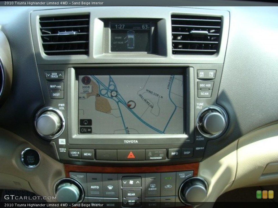Sand Beige Interior Navigation for the 2010 Toyota Highlander Limited 4WD #48141909