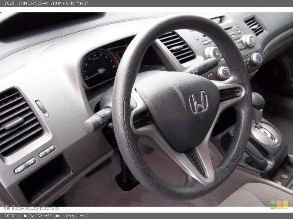 Gray Interior Steering Wheel for the 2010 Honda Civic DX-VP Sedan #48151565